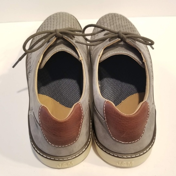 JOHNSTON & MURPHY McGuffey Woven Plain Toe Oxfords Mens Shoe Size 12 Gray Nubuck main image 2